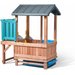 Drewniany domek plac zabaw zjeżdżalnia i pojemnikiem Step2