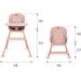 Krzesełko do karmienia Eatan Wood 4w1 Kidwell - różowy