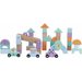 Drewniane klocki z autkami Moje Miasto 60 szt Sun Baby - miasto