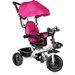 Rowerek trójkołowy 3w1 obracany Stars - różowy