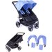 Wózek bliźniaczy Easy Twin 3.0S + Zestaw Kolorystyczny Baby Monsters - mediterranean