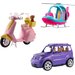 Zestaw pojazdów barbie helikopter + samochód SUV + skuter z pieskiem Mattel
