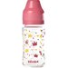 Butelka szklana szerokootworowa 240 ml Beaba - yellow/pink crown
