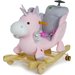Bujak, jeździk z rączką 3w1 Kidsee - jednorożec różowy
