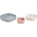 Silikonowe miseczki Kwadrat 3szt Beaba - Velvet grey/Cotton/Dusty rose