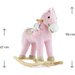 Koń Pony na biegunach z efektami dźwiękowymi Milly Mally - różowy