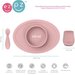 Komplet naczyń silikonowych First Foods Set EZPZ - pastelowy róż