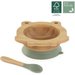 Bambusowa miseczka z przyssawką i łyżeczką BLW ECO-friendly Miniland - żabka