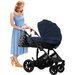 Wózek głęboko spacerowy Prime 3w1 z torbą do wózka Kinderkraft - granatowy